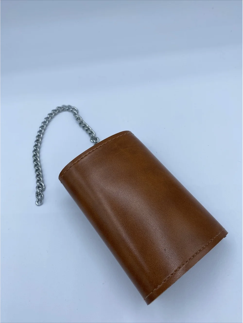 Men’s wallet, trucker biker, chain, brown simple
